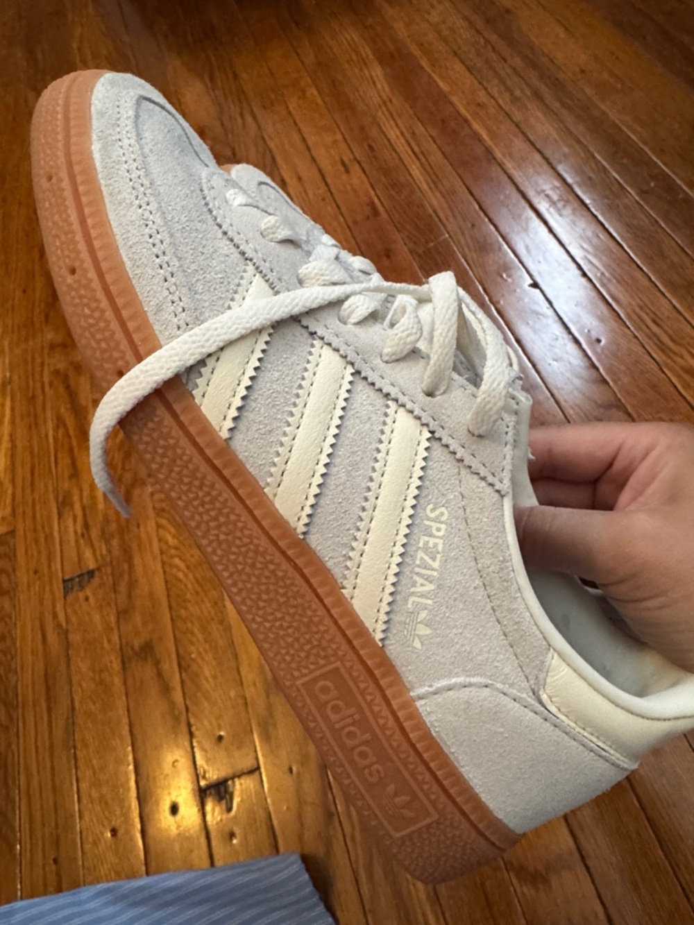 adidas Spezial Suede Sneakers in Off-White with Gum